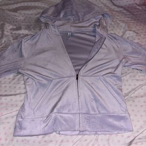 H&M Divided Lilac Velvet Zip Up Hoodie